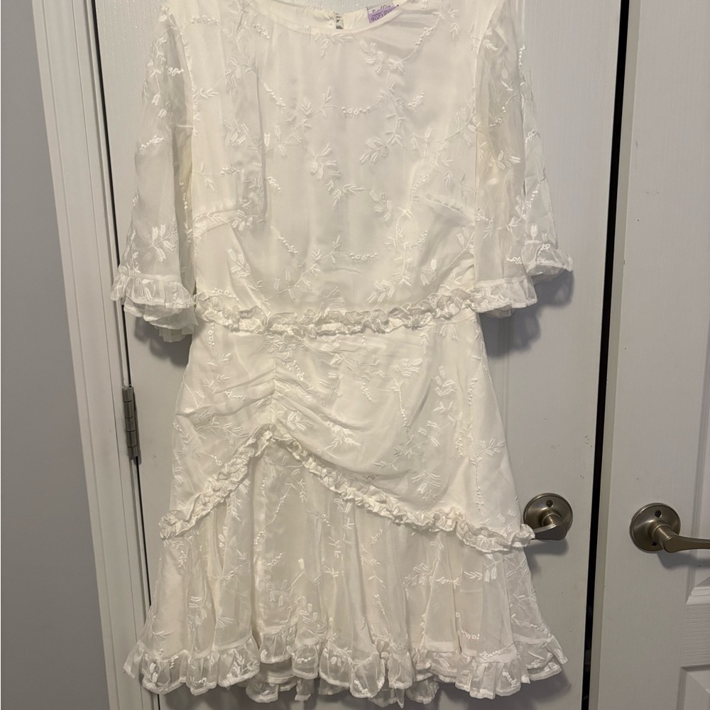 Selfie Leslie White Floral Kids Dress